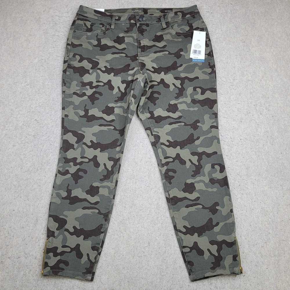 New Directions Jeans Skinny Womens 16R‎ Camo Sleek Sculpt NEW